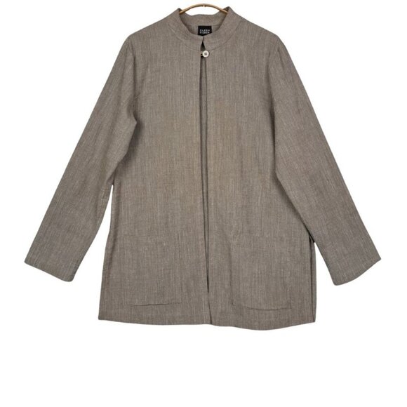 Eileen Fisher Italian Cotton Linen Blend Single Button Jacket Size S - Picture 2 of 10